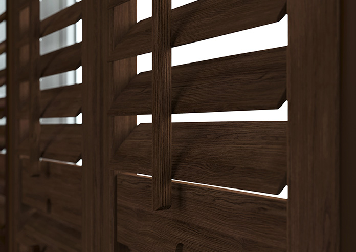 Kensington, Antique Walnut - Cafe Style Plantation Shutter - Image 4